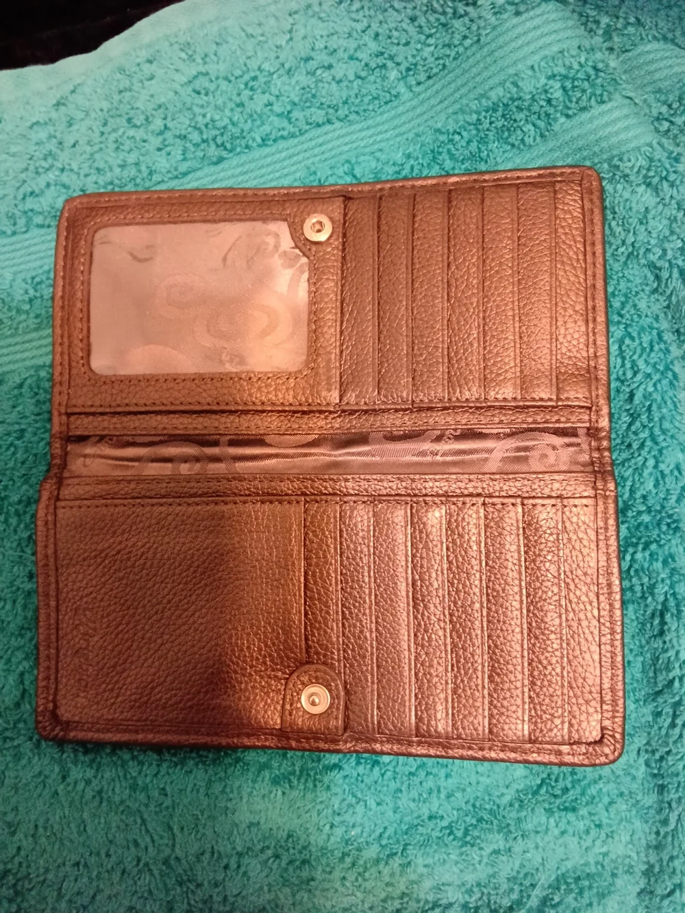 Brighton Pretty Tough Olive Studded Leather Zip Wallet - Classic RFID